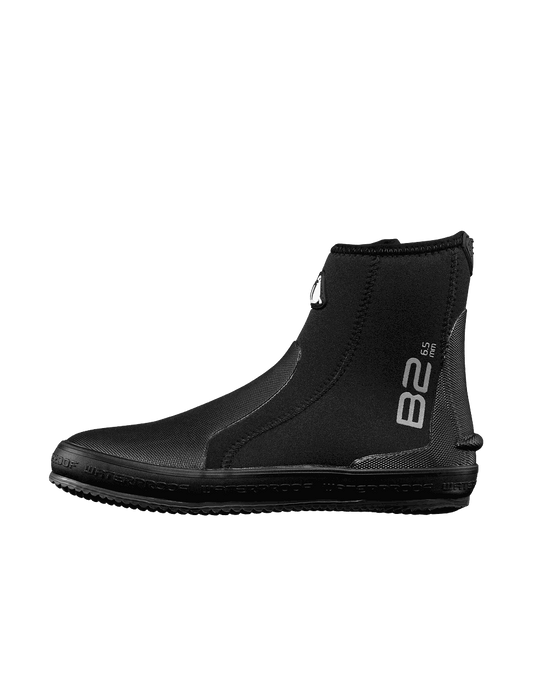 Waterproof B2 6.5mm semi dry dive boots with extra-long zipper and reinforced heels and toes