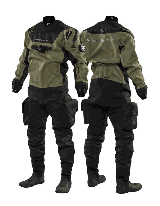 Waterproof D3 Ergo lightweight men's drysuit with flexible Tri-Lam fabric and anatomical fit
