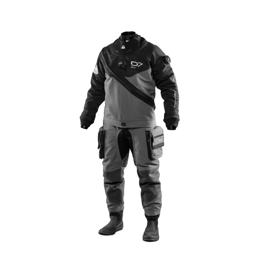 Women wearing Waterproof D7 EVO Drysuit featuring FLEXLOCK wrist seals and YKK Aquaseal zipper