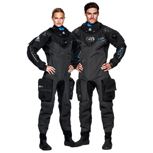 Waterproof D7X Nylotech Dry suit men's slim fit advanced diving gear with abrasion-resistant material and anatomical design