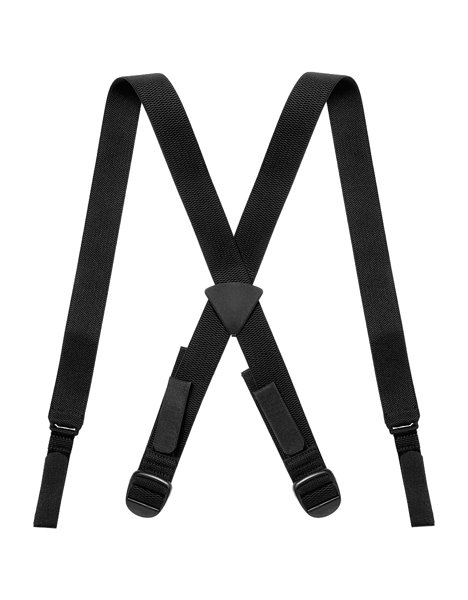 Waterproof drysuit with pre-mounted tabs for optional suspenders