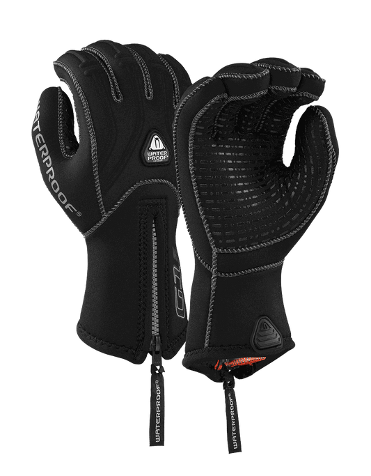 Waterproof G2 5mm 5 finger diving gloves with non-slip grip and long zipper for easy wear