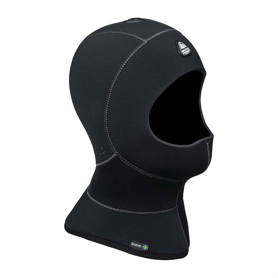 Waterproof H1 5/7mm bibbed vented anatomical dive hood with HAVS and plush lining