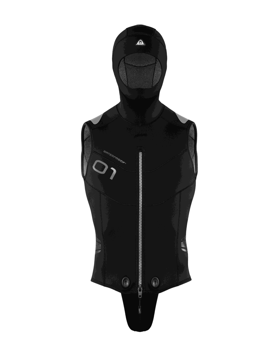 Waterproof O1 Neoflex Overvest 5mm with Hood - Women’s - X-Small - Scuba Vest