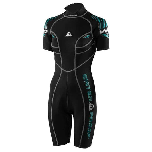 Waterproof W30 2.5mm Shorty Wetsuit women's neoprene suit with rear zipper and abrasion protection
